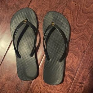Tory Burch Size 7 Black Flip Flops